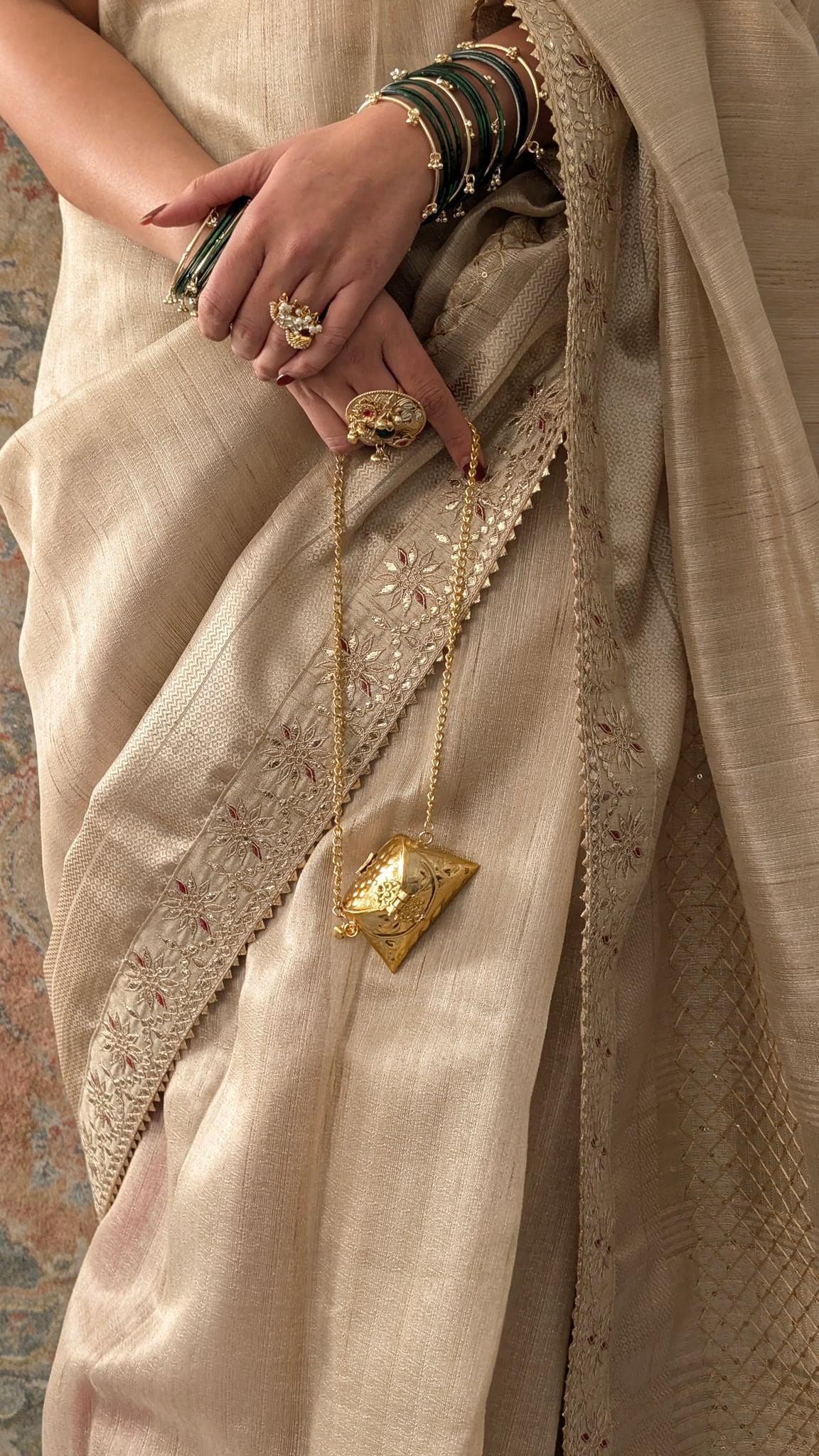 Nani Antique Gold Batua Potli Bag - Outbox House