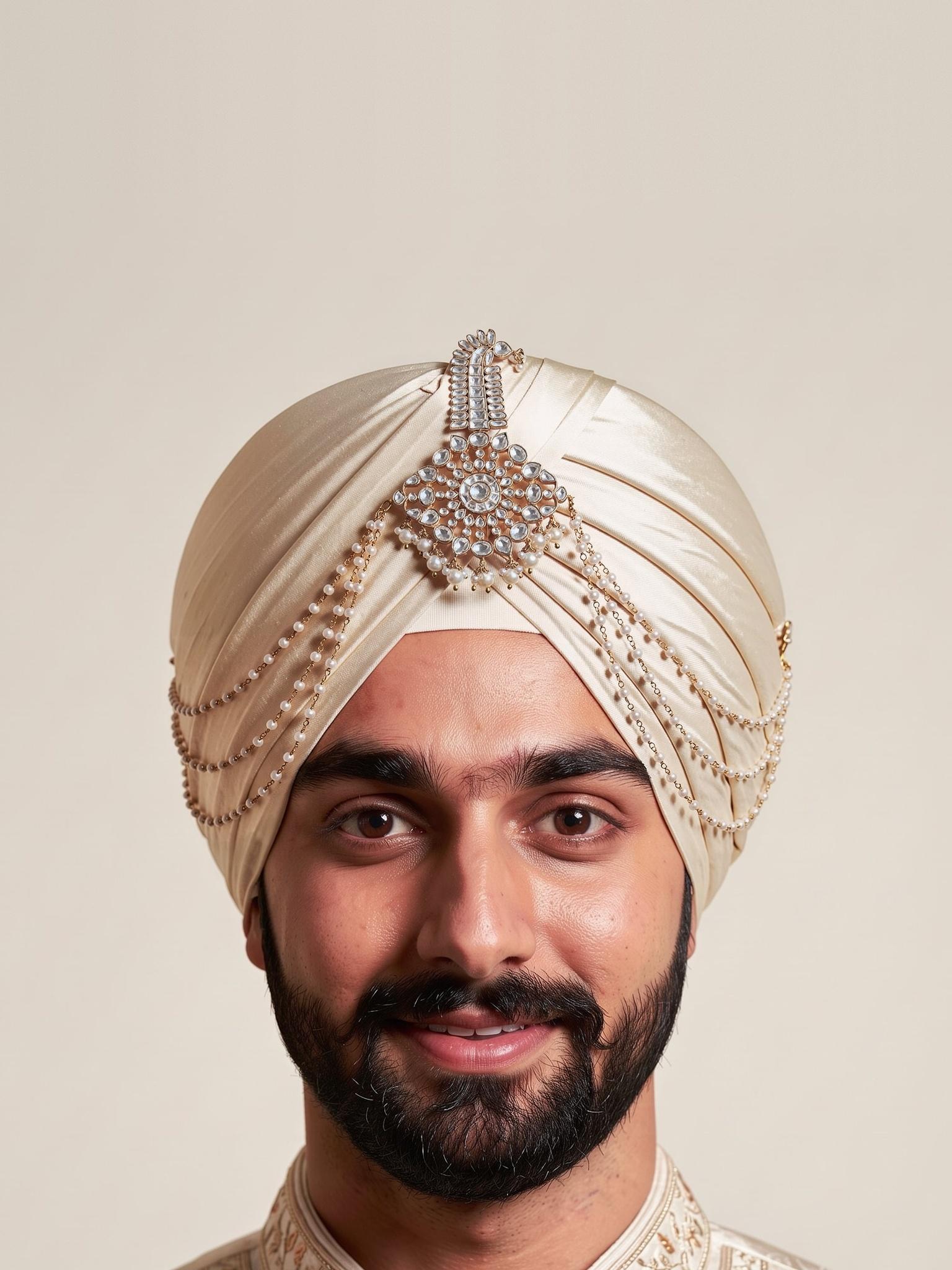 Rudra Kundan Kalgi with Pearl Drops - Outbox House
