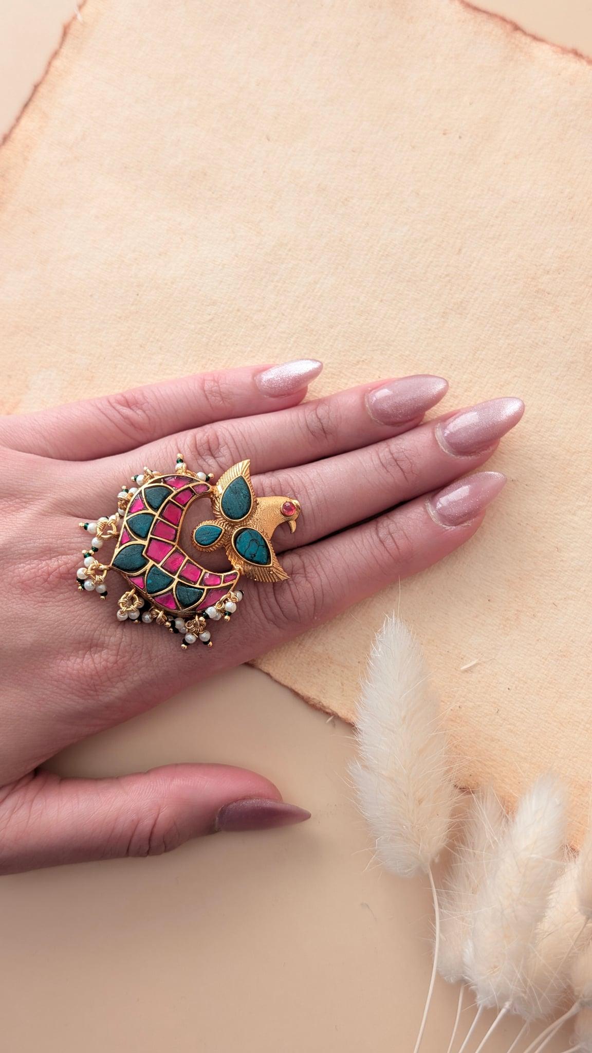Aarvi Kundan Cocktail Ring - Outbox House