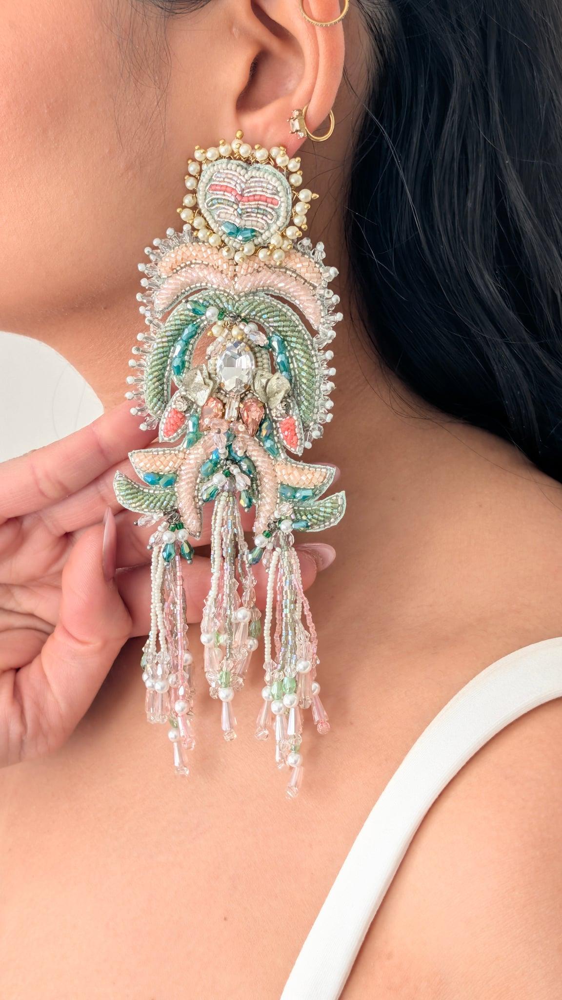 Jumeriah Zardozi Tassel Drop Earrings - Outbox House