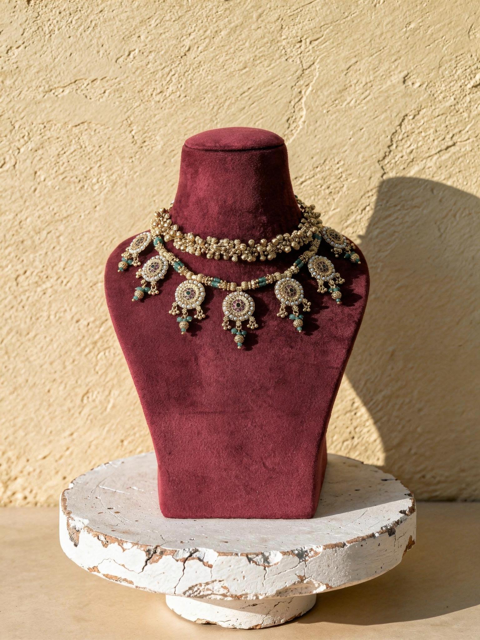 Thiara Antique Gold Kundan Layered Necklace - Outbox House