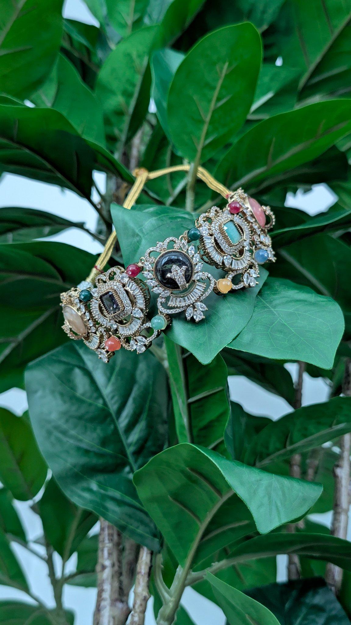 Nazrana American Diamond Choker, Multicolour - Outbox House